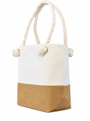 Bolsa de loneta con yute y cordón