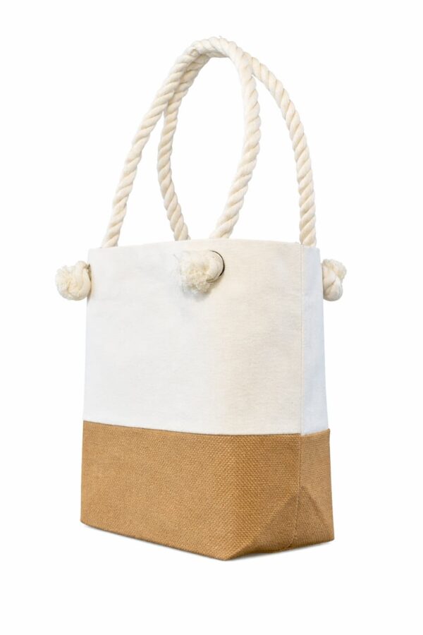 Bolsa de loneta con yute y cordón