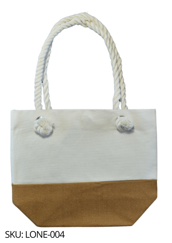 Bolsa de loneta con yute y cordón