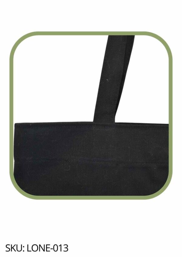Bolsa de loneta negra con broche y forro