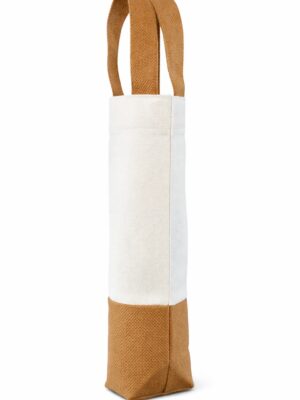 bolsa botella loneta con yute Bolsa para botella de loneta con yute