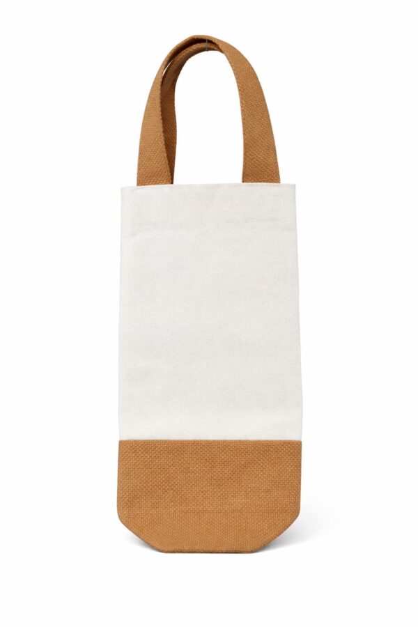 Bolsa para botella de loneta cruda con yute