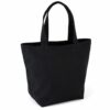 Bolsa de loneta negra con broche y forro