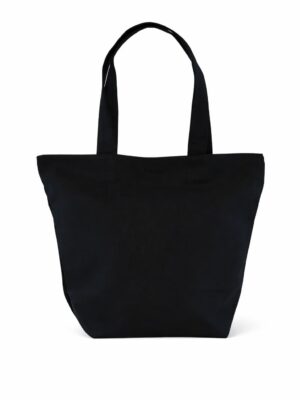 Bolsa de loneta negra con broche y forro