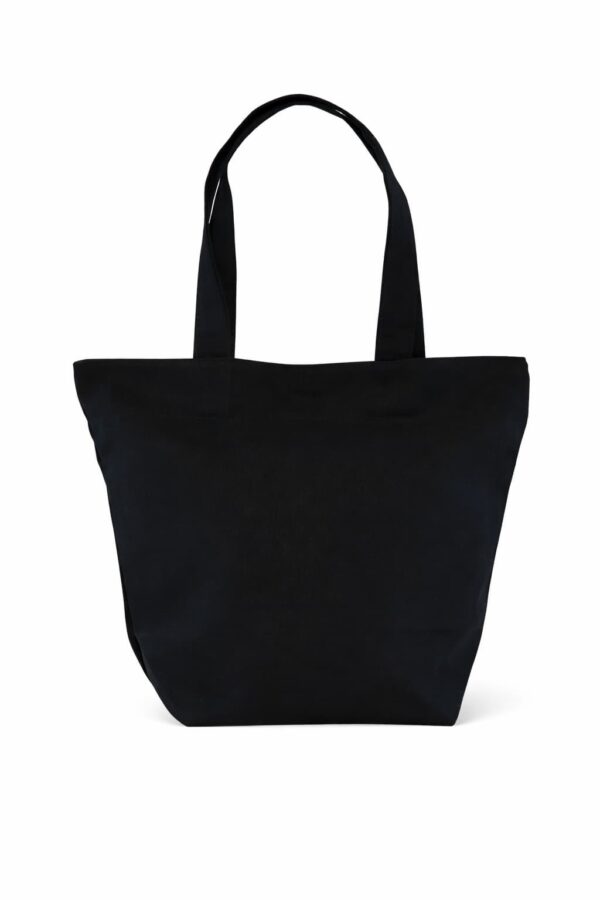 Bolsa de loneta negra con broche y forro