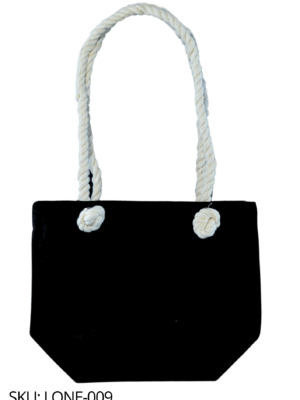 Bolsa de loneta negra con cordón