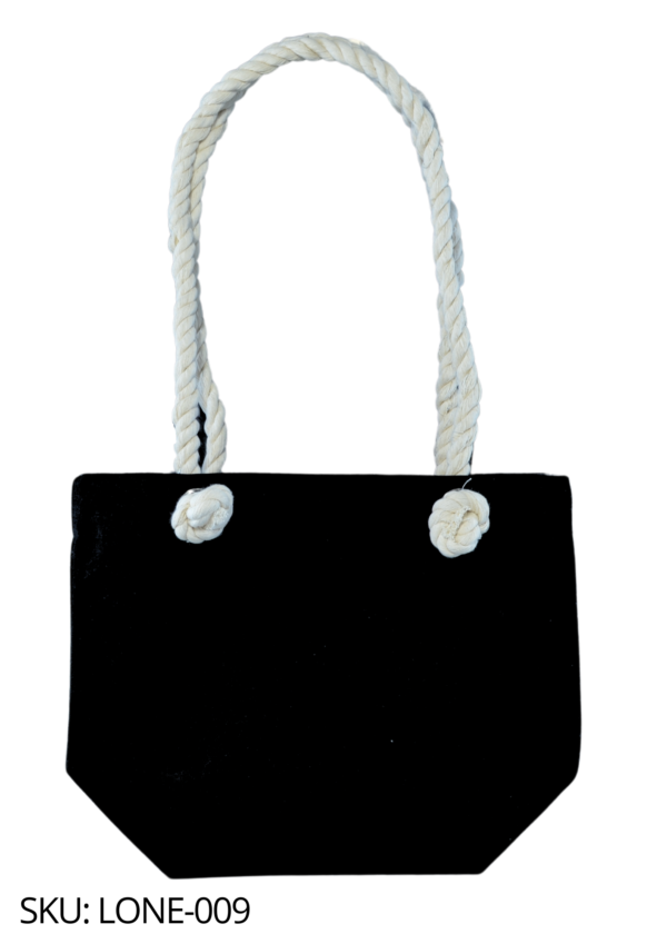 Bolsa de loneta negra con cordón