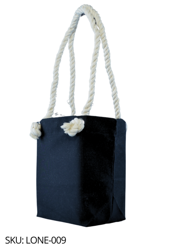 Bolsa de loneta negra con cordón