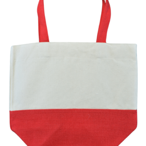 Bolsa de loneta con yute rojo