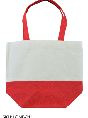 Bolsa de loneta con yute rojo