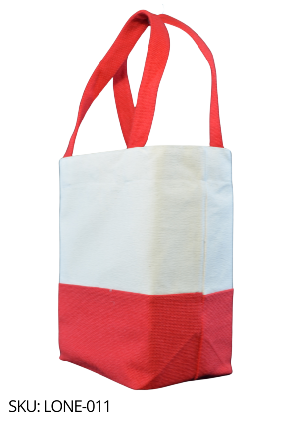 Bolsa de loneta con yute rojo