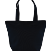 Bolsa de loneta negra con broche y forro