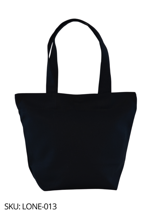 Bolsa de loneta negra con broche y forro