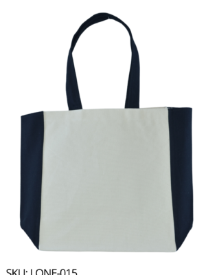 Bolsa de loneta cruda con laterales de loneta negra