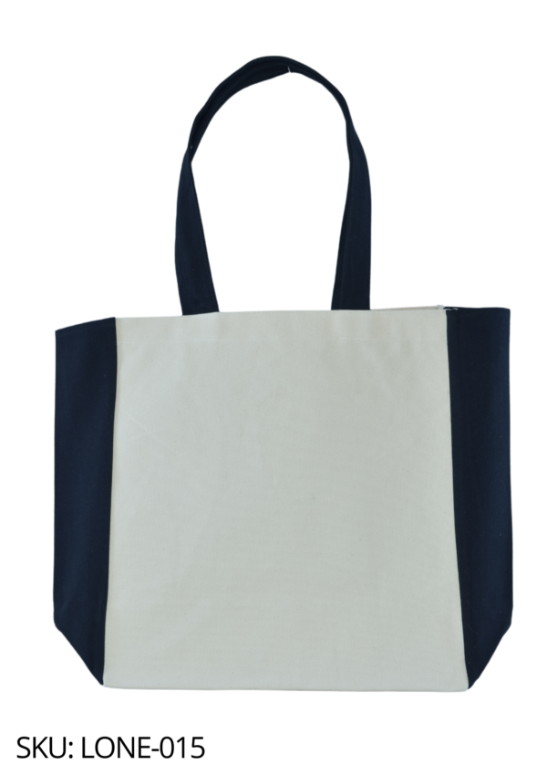 Bolsa de loneta cruda con laterales de loneta negra