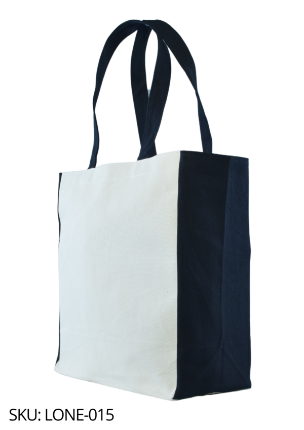 Bolsa de loneta cruda con laterales de loneta negra