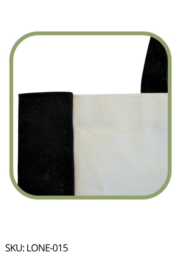 Bolsa de loneta cruda con loneta negra