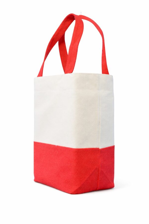 bolsa de loneta con yute rojo Bolsa de loneta con yute