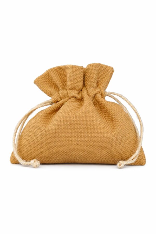 Costal de yute con flor 18.5 x 12.5 cm