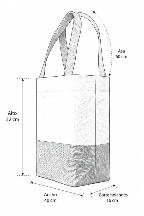 esquema bolsa de loneta con yute rojo esquema bolsa de loneta con yute rojo
