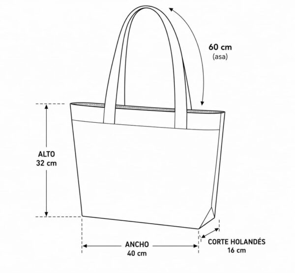 Bolsa de loneta negra con broche y forro