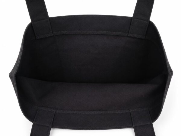 interior bolsa de loneta negra plana