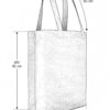 esquema bolsa de loneta negra, corte holandés 50 x 50 cm