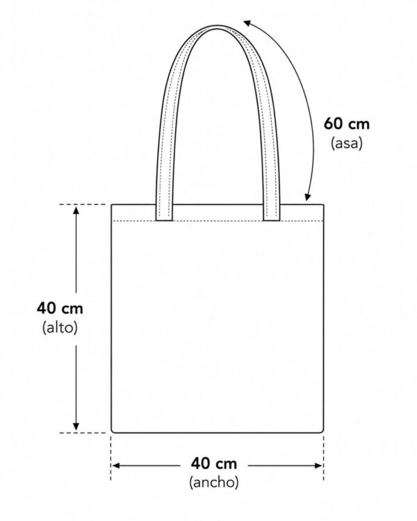 esquema bolsa de mezclilla cruda 40 x 40 cm