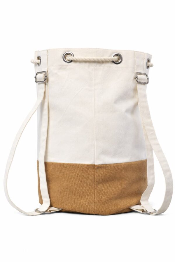Mochila de loneta cruda con yute