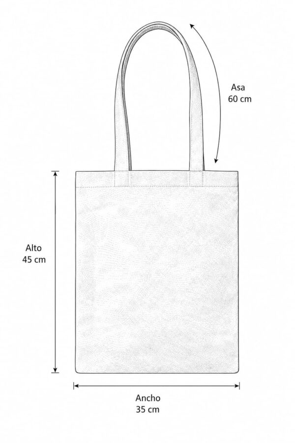 esquema bolsa de loneta cruda plana