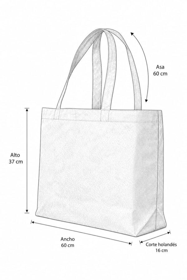 esquema bolsa de loneta fina corte holandés 60 x 40 cm