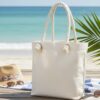 bolsa manta con cordón, broche y forro Bolsa de manta cruda con broche, forro y cordón