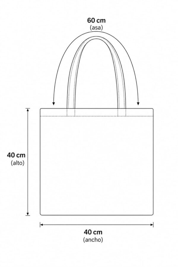 esquema bolsa plana de manta cruda esquema bolsa de manta cruda plana 40 x 40 cm